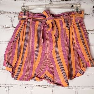 Free People Multicolor Striped Jean Shorts